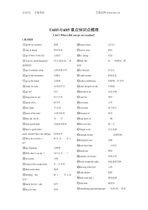 人教版八上Unit1-Unit5 重点知识点梳理-艾瑞克网