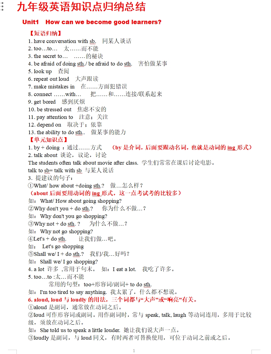 人教版九年级英语知识点归纳总结-艾瑞克网
