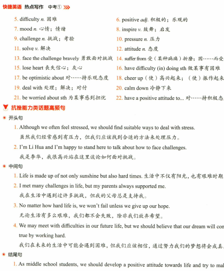 初中快捷英语热点写作中考-艾瑞克网
