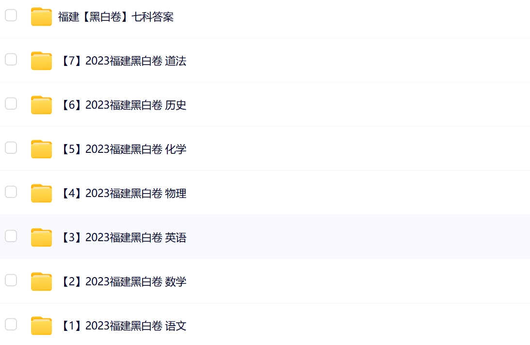 2023万唯黑白卷福建7科语文数学英语历史物理化学道法-艾瑞克网