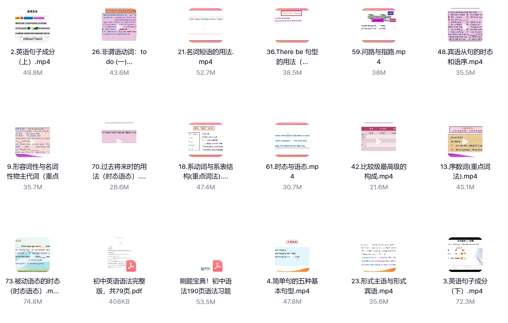 初中英语语法名师资料（全套）-艾瑞克网