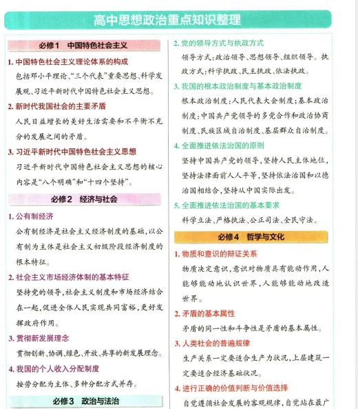 学霸笔记高中思想政治-艾瑞克网